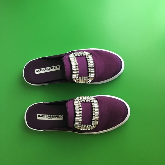 Karl Lagerfeld Shoes - Purple slipons mules Karl Lagerfeld